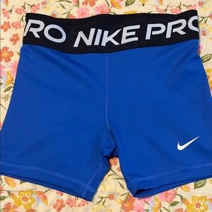 Nike Pro Royal Blue Shorts with Black Waistband